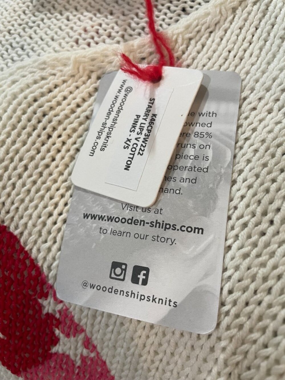 NWT Wooden Ships Star Lips Lightweight Knit Sweater XS/S Beach Boho Coastal $122 - Picture 8 of 10
